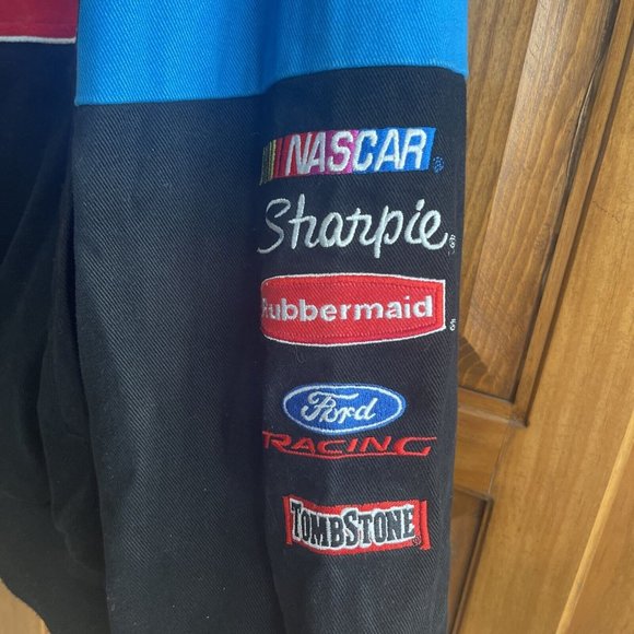 VINTAGE XXL Black Red And Blue Rubbermaid NASCAR Jacket Rousch Racing Exclusive - Picture 7 of 12
